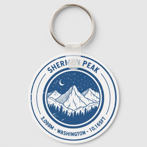 Sherman Peak Washington Hiking Skiing Travel  Keychain