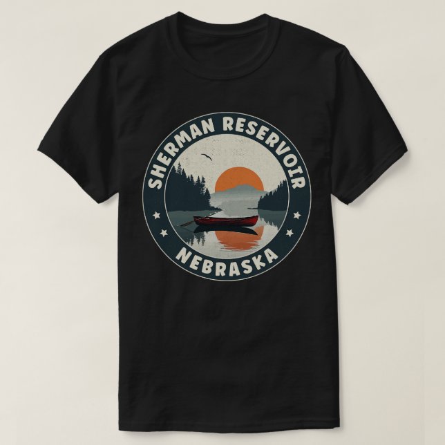 Sherman Reservoir Nebraska Sunset T-Shirt (Design Front)