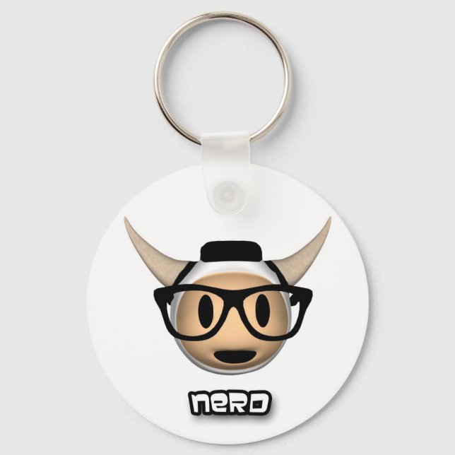 Sherman the Alaskan Cow Nerd Key Chain (Front)