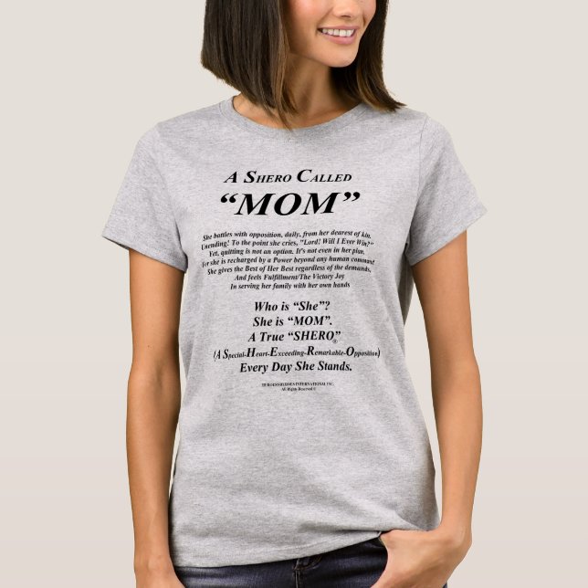 "Shero Mom" Grey T-Shirt (Front)