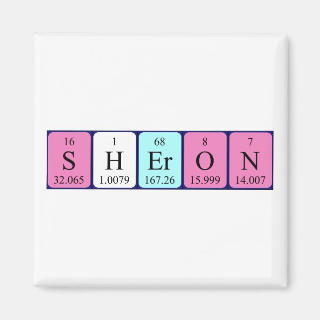 Sheron periodic table name magnet (Front)