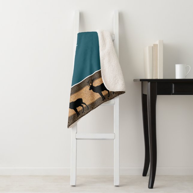 Sherpa Blanket-Large-Brown Yellowstone Elk Blanket (In Situ)