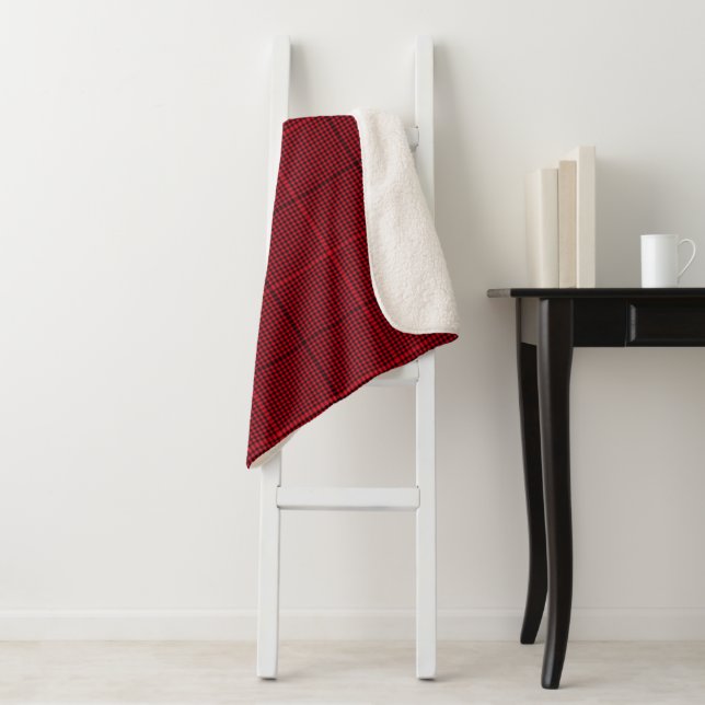 Sherpa Blanket-Large-Red Jester Windowpane Plaid Sherpa Blanket (In Situ)