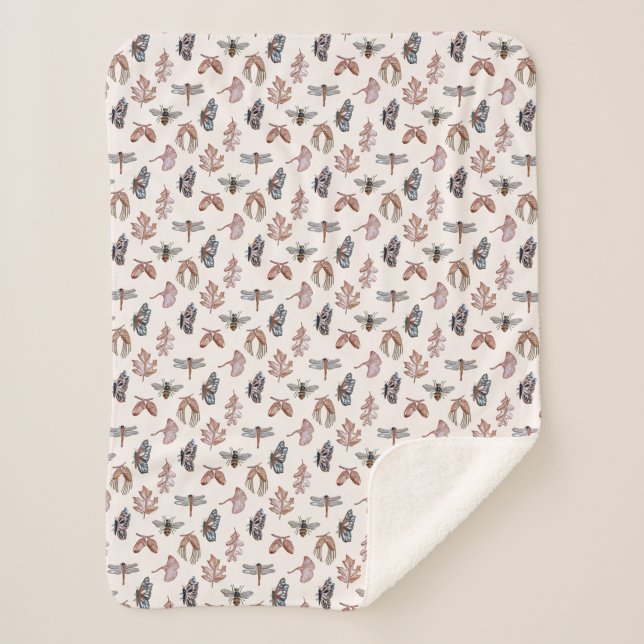  Sherpa Blanket,Nature print, for little girls Blanket (Front)