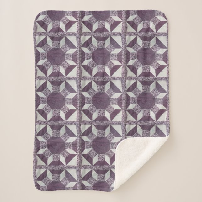 Sherpa Blanket - Purple Quilt Pattern (Front)