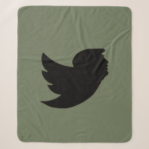 SHERPA BLANKET - T BIRD DESIGN - GREEN/BLACK