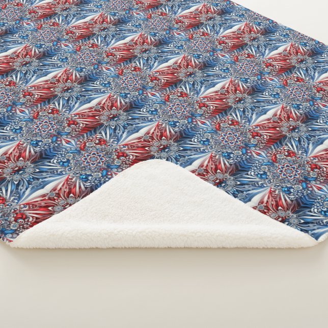 Sherpa Blanket with French Colors Design (3/4)