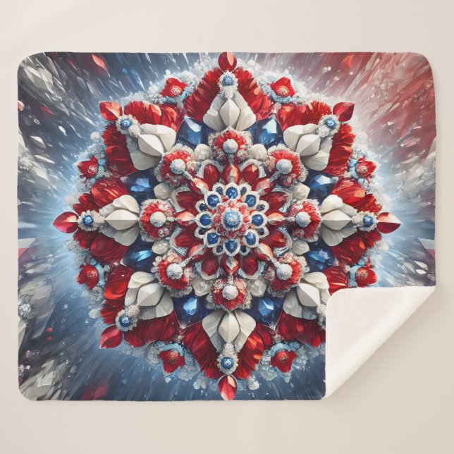 Sherpa Blanket with Norwegian Colors Design (Front (Horizontal))