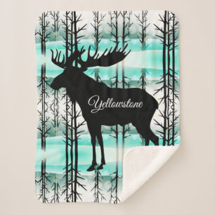 Sherpa Blanket-Yellowstone Moose Blanket