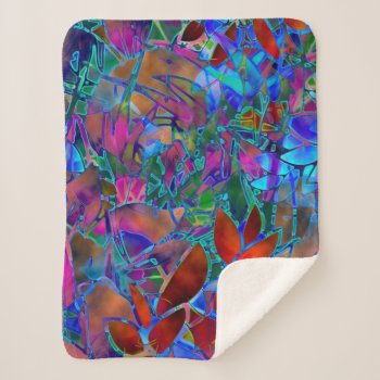 Sherpa Blankets Floral Abstract Stained Glass by Medusa81 at Zazzle