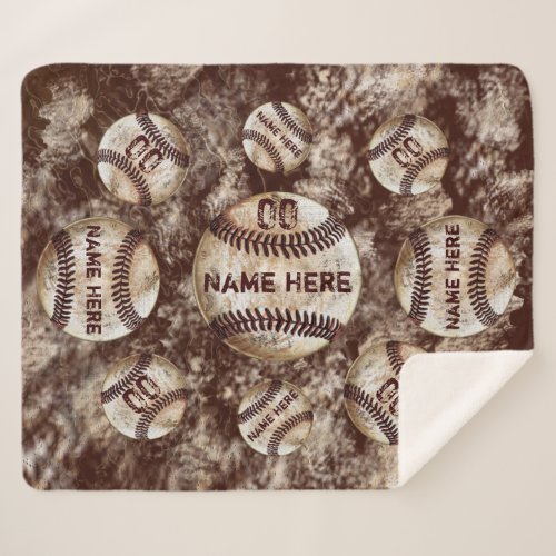 Sherpa Fleece Personalized Baseball Blankets