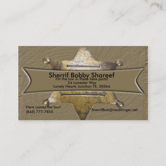 Sherrif Style Business card (Front)