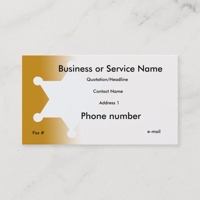sherriff badge 2, Business or Service Name, Add... Business Card (Front)