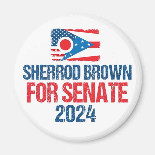 Sherrod Brown for Senate 2024 Election Ohio Flag Magnet (Front)