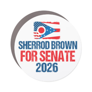 Sherrod Brown for Senate 2026 Election Ohio Flag Car Magnet