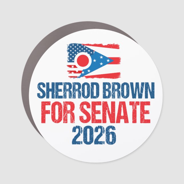 Sherrod Brown for Senate 2026 Election Ohio Flag Car Magnet (Front)