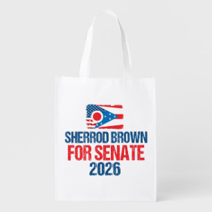 Sherrod Brown for Senate 2026 Election Ohio Flag Grocery Bag