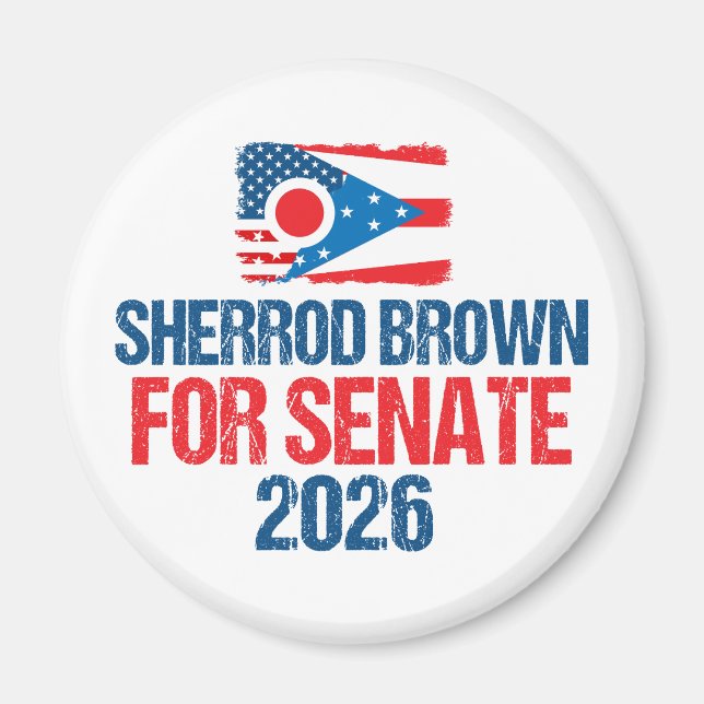 Sherrod Brown for Senate 2026 Election Ohio Flag Magnet (Front)
