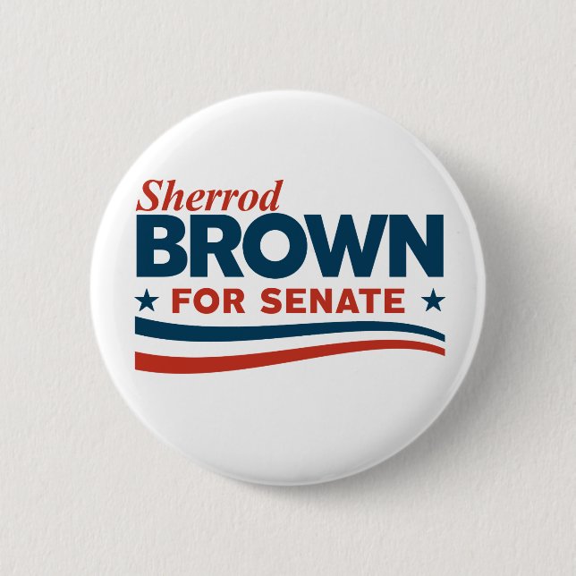 Sherrod Brown Pinback Button (Front)