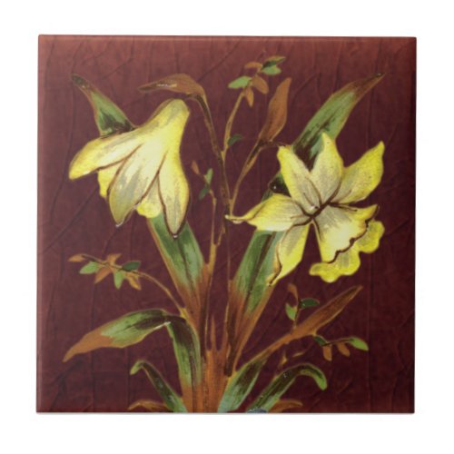 Sherwin  Cotton Barbotine Narcissus Repro 2 Ceramic Tile