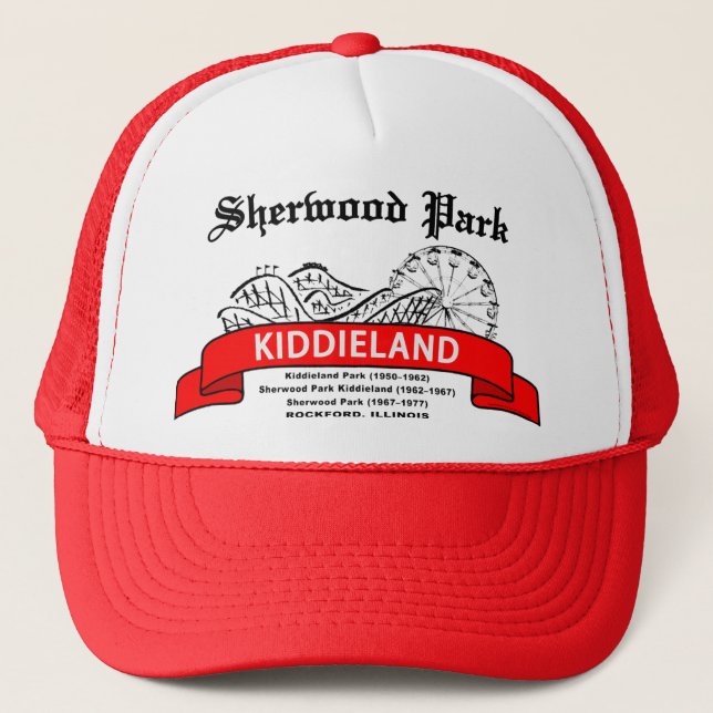 Sherwood Park Kiddieland, Rockford, IL. Amusement Trucker Hat (Front)