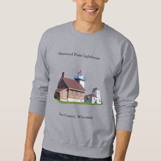 Sherwood Point Lighthouse shirt black lettering (Front)