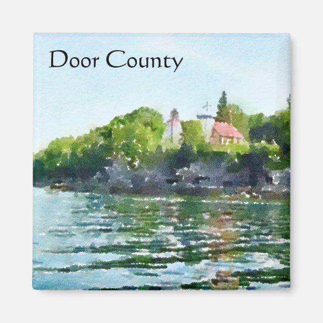 Sherwood Point Watercolor Door County Magnet (Front)