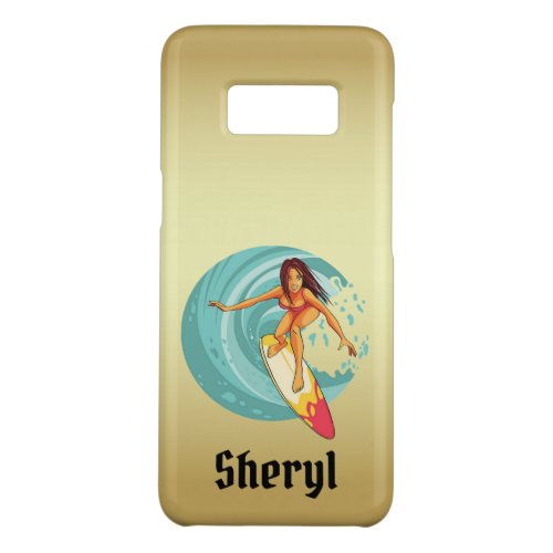 Sheryls Surfer Girl Golden Phone Case