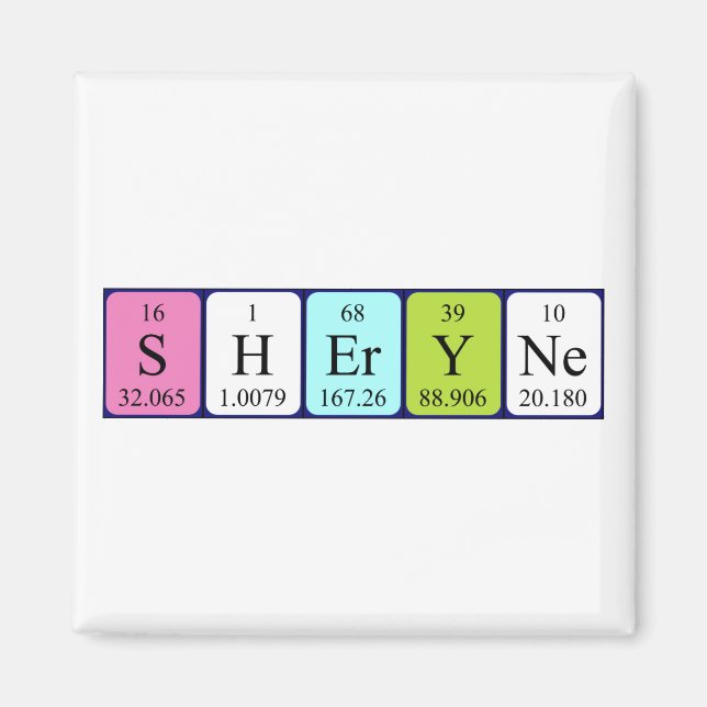 Sheryne periodic table name magnet (Front)