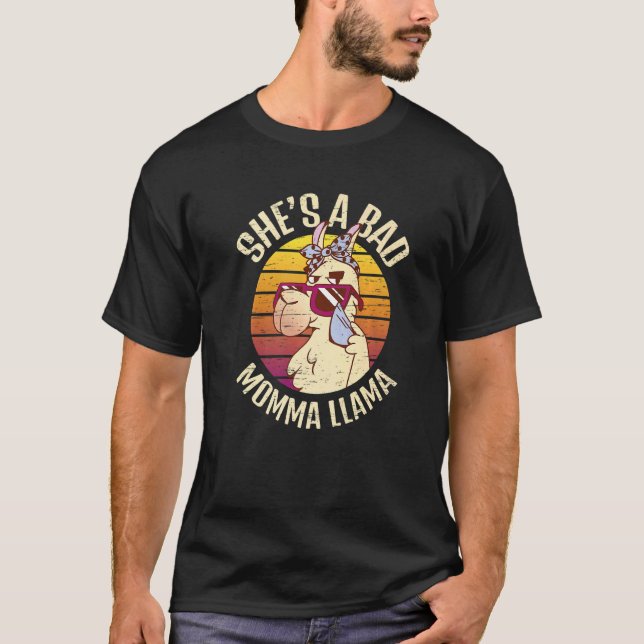 She's A Bad Momma Llama Animal Fur Alpaca Wool T-Shirt (Front)