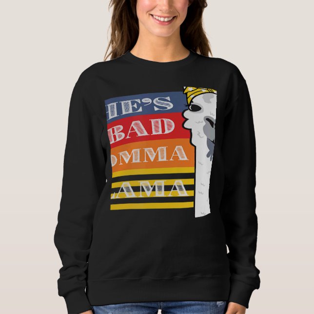 She's a Bad Momma Llama For Women  Animal  Retro 2 Sweatshirt (Front)