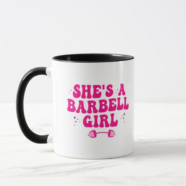 She's a barbel Girl Fitness Gym Sport Gift  Mug (Left)