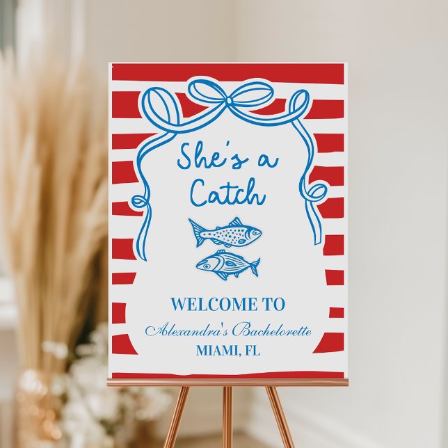 She's A Catch Bachelorette Foam Board (Creator Uploaded)