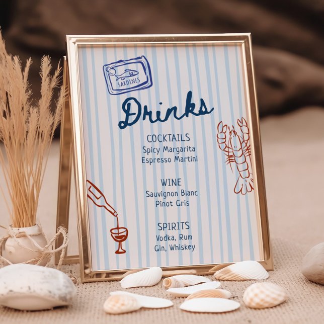 She's A Catch Bridal Shower Downloadable Drinks Poster (Creator Uploaded)