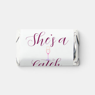 She's a catch champagne bottle bachelorette weeken hershey's miniatures