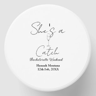 She's a catch champagne bottle bachelorette weeken mini candle favors