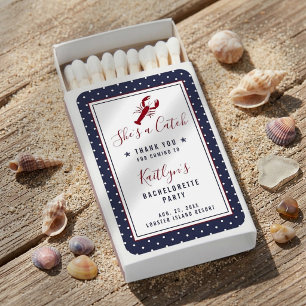 She's A Catch Coastal Bachelorette Party Favor Matchboxes