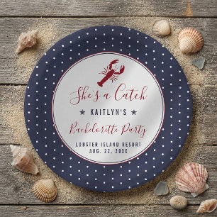 She's A Catch Coastal Bachelorette Party Paper Plates