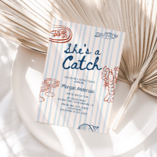 She's A Catch Coastal Bridal Shower Invitation