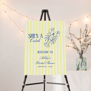 She's A Catch Coastal Bridal Shower Welcome Foam Board