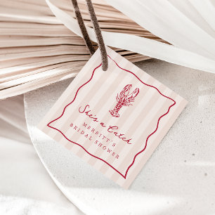 She's a Catch Coastal Lobster Bridal Shower Favor Tags