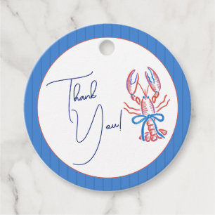 She's A Catch Coastal Lobster Bridal Shower Favor Tags