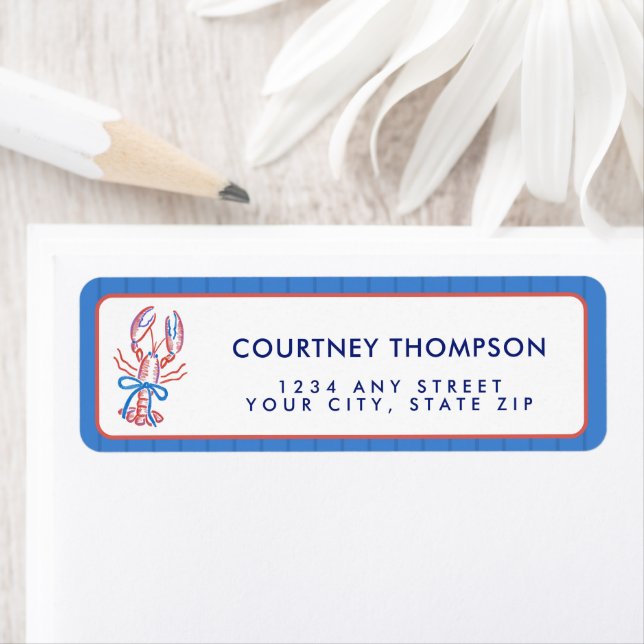 She's A Catch Coastal Lobster Bridal Shower Label (Insitu)