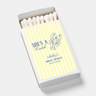 She's A Catch Lobster Coastal Bridal Shower Matchboxes
