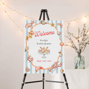 She's A Catch Lobster Coastal Bridal Welcome Foam Board