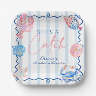 She's a Catch Preppy Coastal Bridal Shower Paper Plates