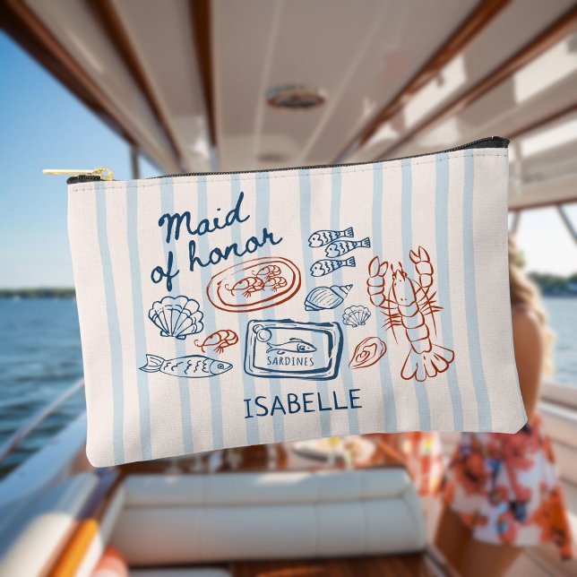 She's a Catch Seafood Bachelorette Accessory Pouch (Creator Uploaded)