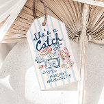 She's A Catch Seafood Coastal Bachelorette Gift Tags<br><div class="desc">Celebrate the bride-to-be with our delightful "She's a Catch" bridal shower collection, a perfect blend of nautical charm and retro elegance. Designed for the bride who loves the sea, this design captures the essence of a fun and memorable celebration with its unique theme. The gift tag features a whimsical handwritten...</div>