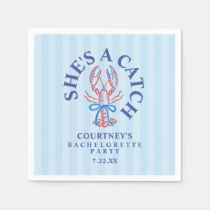She's A Catch Summer Coastal Bachelorette Party Napkins