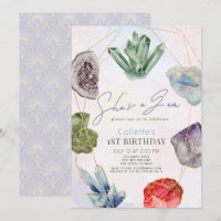 She's a Gem Crystals Gemstone Geology 1st Birthday